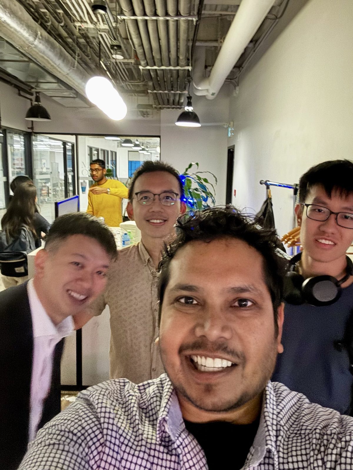 Group selfie of attendees at devkick Kick 003 at Builders Club